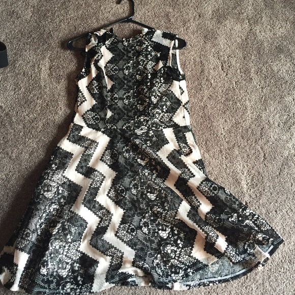black and cream dress