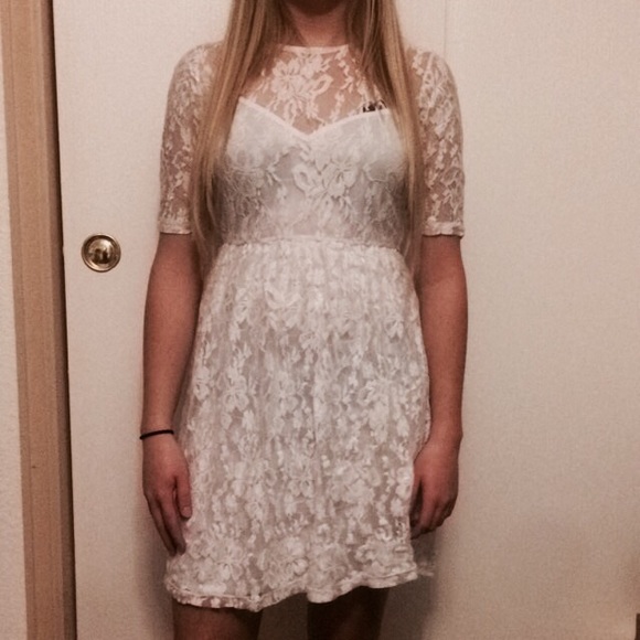 white, lace dress