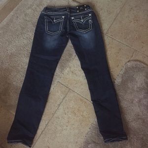 Miss Me signature skinny dark blue jeans size 29!