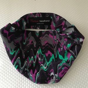 Black & Teal Waves Convertible Headband.