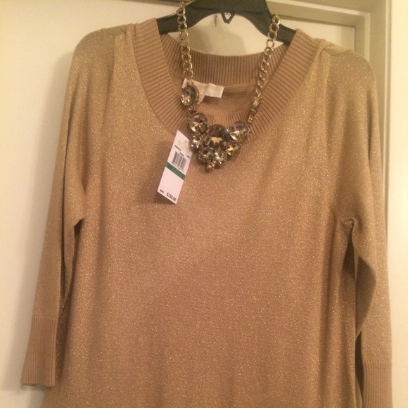 🌹Michael Kors dress or long top NWT gold🌹 - Picture 2 of 4