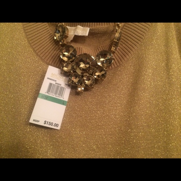 🌹Michael Kors dress or long top NWT gold🌹 - Picture 4 of 4