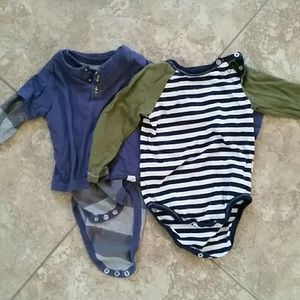 2 Burts Bees baby 12 Month oneies