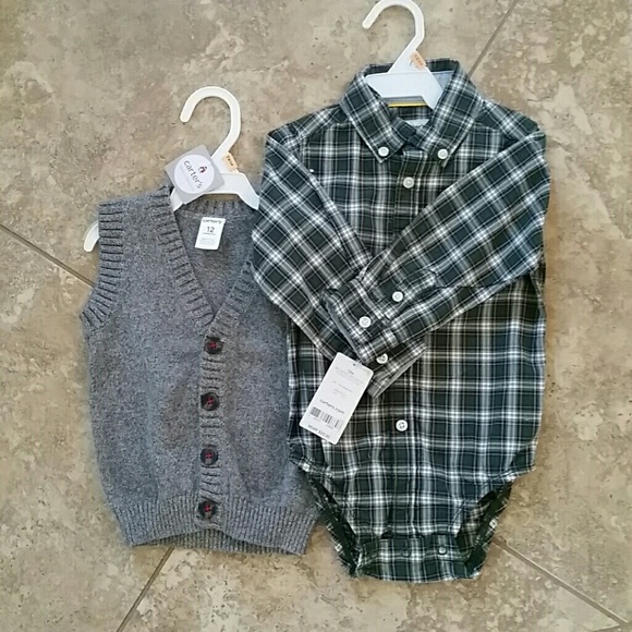 New Carter's vest and onesie size 12 months