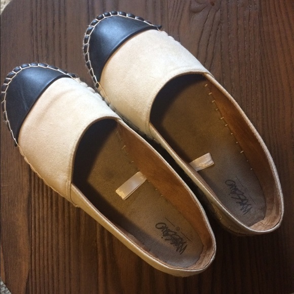 Tan and Black Espadrilles