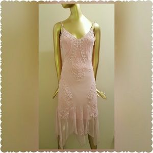 LE CHATEAU | Pink Evening Midi Dress | 100% Silk