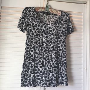 Black and White Floral UO T Shirt