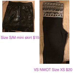 Skirt and yoga pants