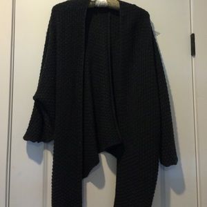Sweater Cardigan- Charcoal- Plus One Size Fits All