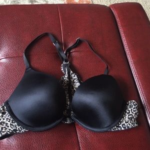 Front close leopard lace racerback push-up