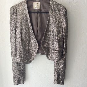 Silver Sequin mini blazer