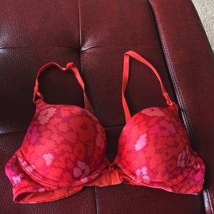 Orange leopard print bombshell push-up bra