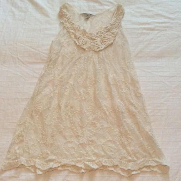 American rag Ivory floral lace dress