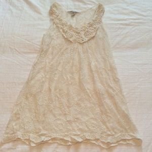American rag Ivory floral lace dress