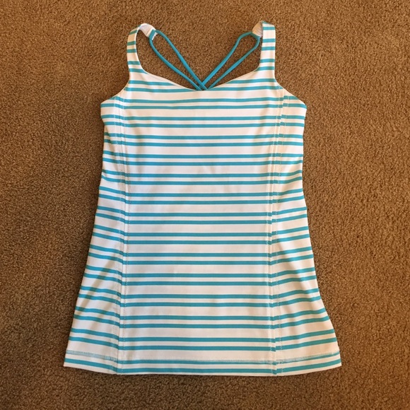 Lululemon free to be tank. Blue and white. Size 6