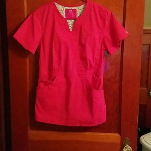 Pink scrub top