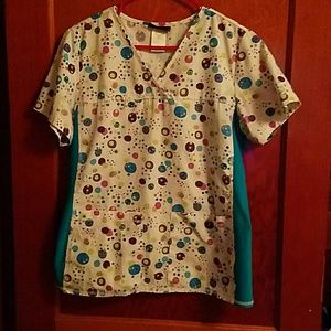 Polka dot scrub top