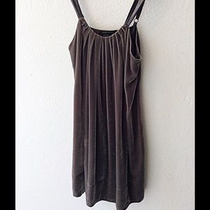 Gray BCBG velvet cocktail dress
