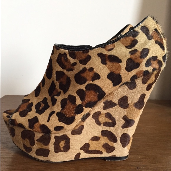 Leopard Calfskin Wedges