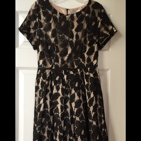 Mika Rose Champagne Satin and Black Lace overlay