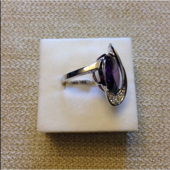🆕 12ct Oval Amethyst Cocktail Ring - Picture 3 of 4