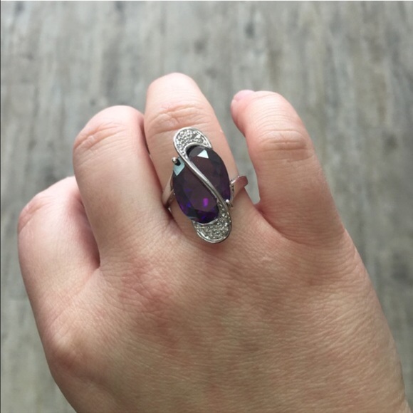 🆕 12ct Oval Amethyst Cocktail Ring - Picture 4 of 4