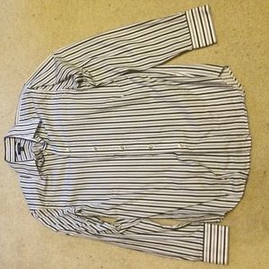 Men's Apt 9 dress shirt black, grey, white stripe