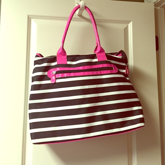 Black & Pink Striped Bag