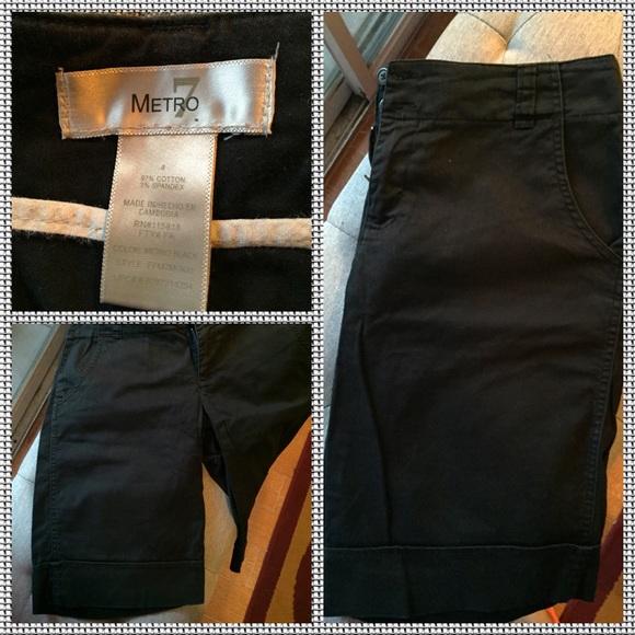 Black mid length shorts