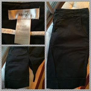 Black mid length shorts