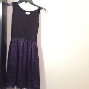 Bloomingdales purple skirted mini dress