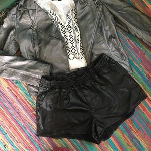 Leather H&M shorts