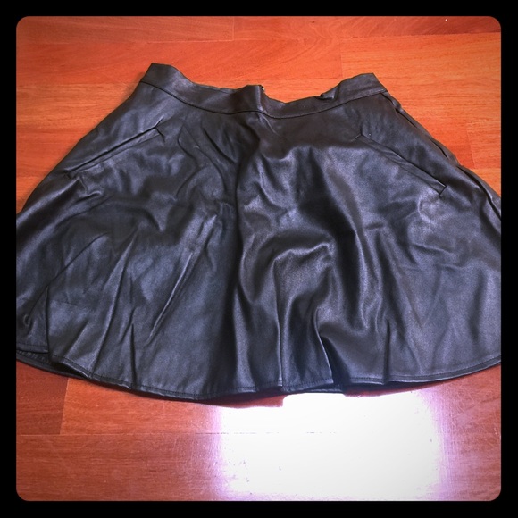 Faux Leather Black Skirt