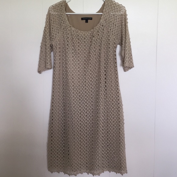 Tan Lace Dress - Worn Once! fully lined.