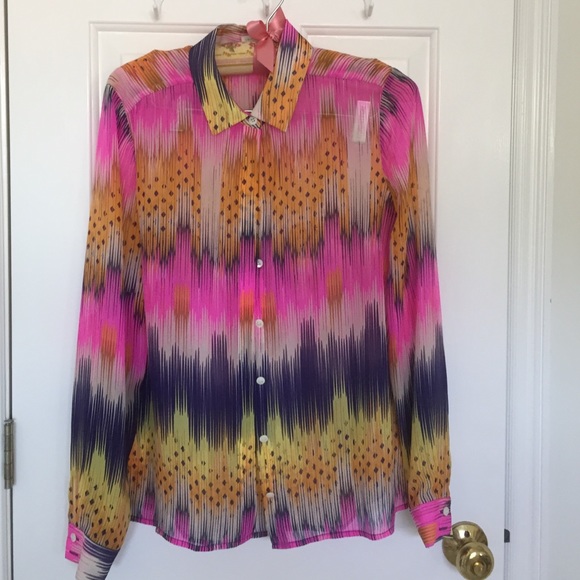 Bright colored sheer blouse - Picture 1 of 3