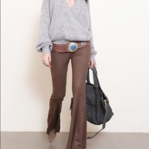 Free people Brown bell bottom pants