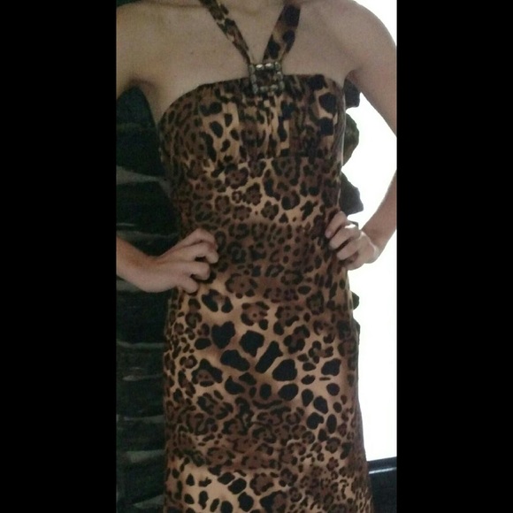 Cheetah print prom dress