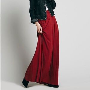 Deep red maxi skirt from free people
