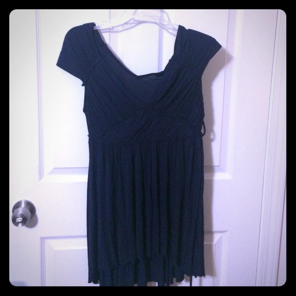 Forever 21 ruffle navy blue dress