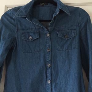 Denim button down