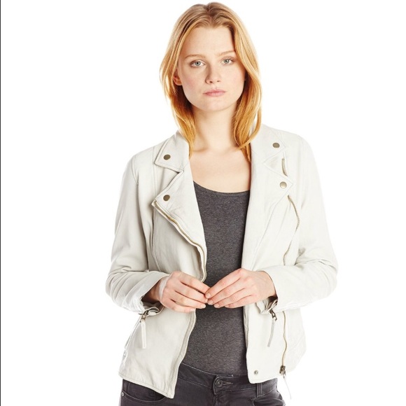 Ivory Leather Moto Jacket