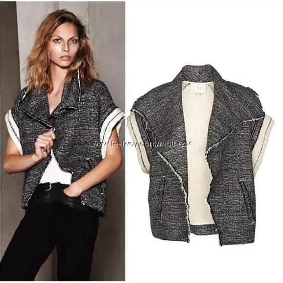 IRO Helian Tweed Sleeveless Open Front Jacket - Picture 1 of 4
