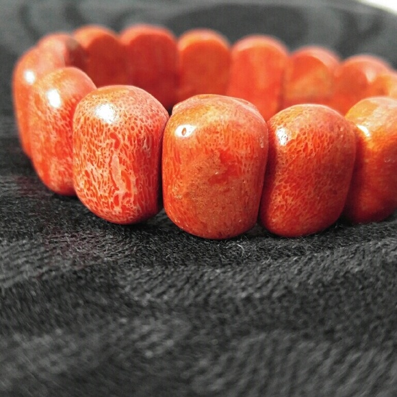 Stone Bracelet Coral Colored Stones