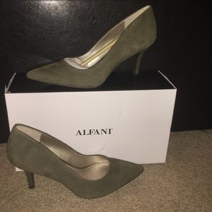 **Brand New** Alfani Olive Green Suede Heels