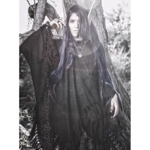 Hot Topic Sweaters - 🔮Oversized Hood Cloak Fringe Poncho Black Goth🆕 Hot Topic Sweaters - 🔮Oversized Hood Cloak Fringe Poncho Black Goth🆕