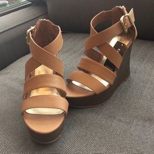 Express Brown Sandal Wedge