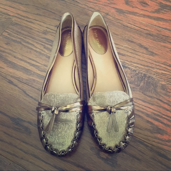 Gold and Bronze Kate Spade Flats