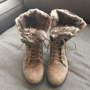 Express Fuzzy Lace-up Boot