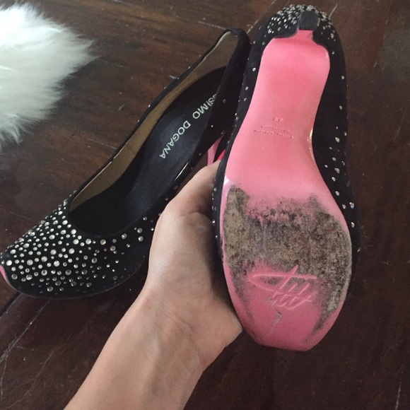 Crystal studded black suede pumps - Picture 2 of 3
