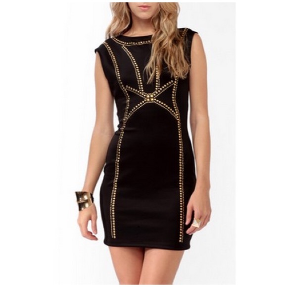 Forever 21 Studded Open Back Mini Dress